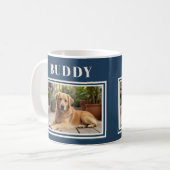 Mug Elegant Navy Blue Dog Pet Photo  (Devant gauche)