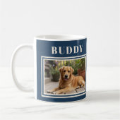 Mug Elegant Navy Blue Dog Pet Photo  (Gauche)