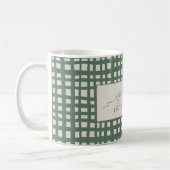 Mug élégant Noël à carreaux ivoire sage (Gauche)