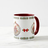 Mug Élégant Noël botanique décoratif (Devant droit)