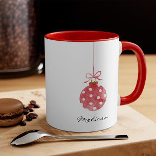 Mug Élégant Noël Fêtes Nom personnalisé