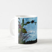 Mug Élégant Noël Holly, ciel bleu (Devant gauche)