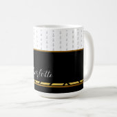Mug Elégant noir et blanc avec or (Devant droit)