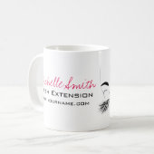 Mug Elégant noir et blanc Eyelashes Dessin Barre Lash (Devant gauche)