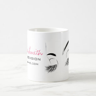 Mug Elégant noir et blanc Eyelashes Dessin Barre Lash