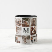 Mug Élégant noir et blanc Multi Photo Coller Keepsaké (Centre)