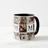 Mug Élégant noir et blanc Multi Photo Coller Keepsaké (Devant droit)