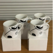 Mug Élégant Noir et Blanc pour Espresso Abstrait