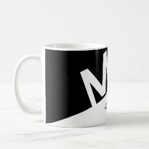 Mug élégant noir et blanc scindé Paraphes monographiqu