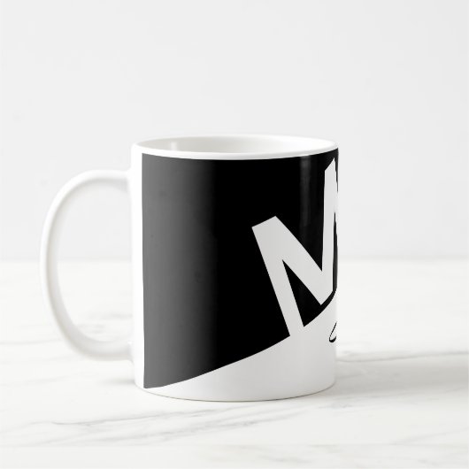 Mug élégant noir et blanc scindé Paraphes monographiqu (Gauche)