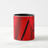 Mug Élégant noir rouge foncé Abstrait monogramme (Centre)
