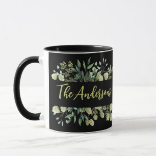 Mug Elégant nom de famille botanique feuilles bunk noi
