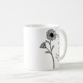 Mug Élégant Nom de script Avril Mois Fleur de naissanc (Devant droit)
