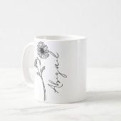 Mug Élégant Nom de script Avril Mois Fleur de naissanc (Devant gauche)