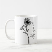 Mug Élégant Nom de script Avril Mois Fleur de naissanc (Gauche)