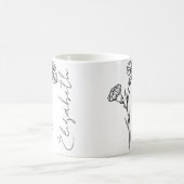 Mug Élégant nom de script Carnation Janvier Fleur de n (Centre)