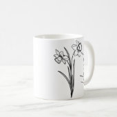 Mug Élégant nom de script Mars Fleur de naissance Daff (Devant droit)