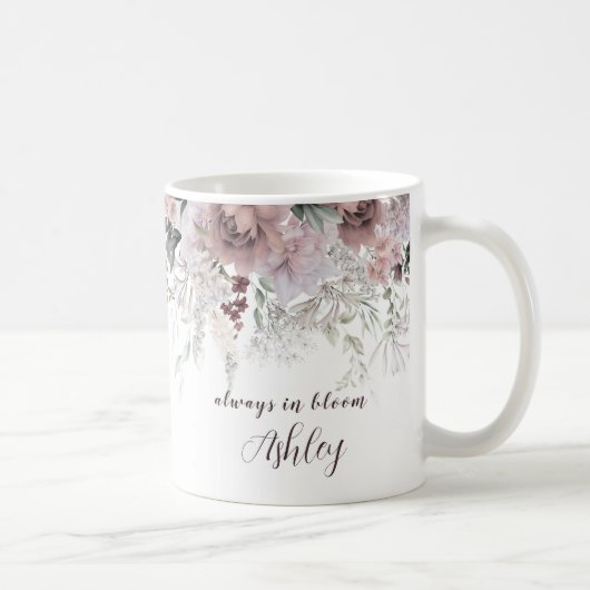 Mug Élégant nom floral rose Dusty (Droite)