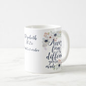 Mug Élégant N'Oubliez Jamais La Différence Florale (Devant droit)