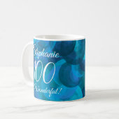 Mug Elégant Ocean Blue 100 et merveilleux anniversaire (Devant gauche)