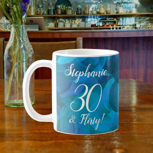 Mug Elégant Ocean Blue 30 et Flirty Birthday