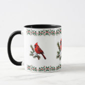 Mug Élégant oiseau rouge cardinal vacances Noël (Gauche)