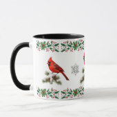 Mug Élégant oiseau rouge cardinal vacances Noël (Gauche)