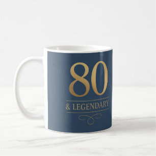 Mug Élégant Or 80e & Anniversaire Légendaire