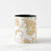 Mug Élégant or blanc floral (Centre)