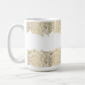 Mug Elégant Or Et Blanc Floral Paisley (Gauche)