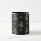 Mug Élégant or et noir motif de Noël (Centre)