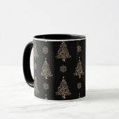 Mug Élégant or et noir motif de Noël (Devant gauche)