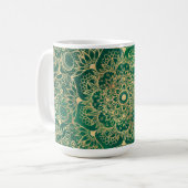 Mug Elégant or Floral Mandala Green Design (Devant gauche)