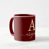 Mug Élégant Or Personnalisé Monogramme A Nom (Devant gauche)