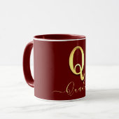 Mug Élégant or personnalisé Monogramme Q Nom (Devant gauche)