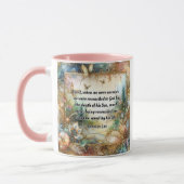 Mug Élégant or rose Floral Romans Écriture Art (Gauche)