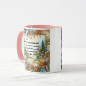 Mug Élégant or rose Floral Romans Écriture Art (Devant gauche)