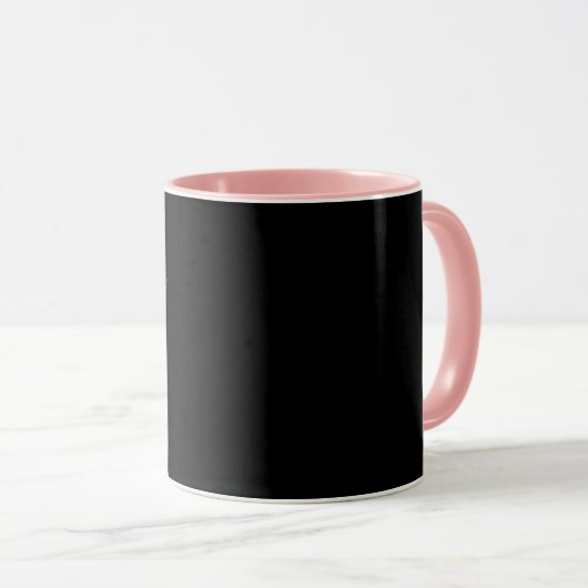 Mug Elégant or Rose sur noir (Devant droit)