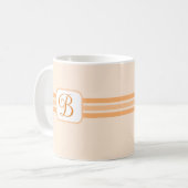 Mug Élégant orange clair rayé fantaisie initiale (Devant gauche)