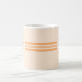 Mug Élégant orange clair rayé fantaisie initiale (Centre)