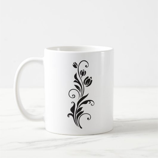 Mug Elegant Ornamental Floral Flower Art (Gauche)