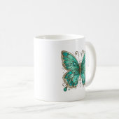 Mug Elégant papillon Turquoise Classic Ceramic (Devant droit)