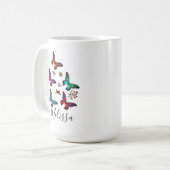 Mug Élégant Papillons colorés Motif personnalisé (Devant gauche)