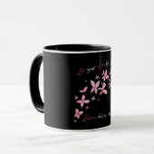 Mug Élégant Papillons rose Bilingue (Devant gauche)