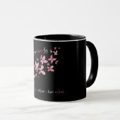 Mug Élégant Papillons rose Bilingue (Devant droit)