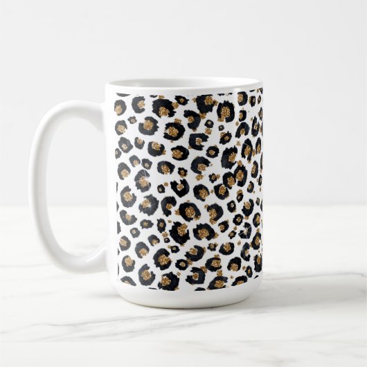 Mug Élégant Parties scintillant d'or Motif Leopard (Gauche)