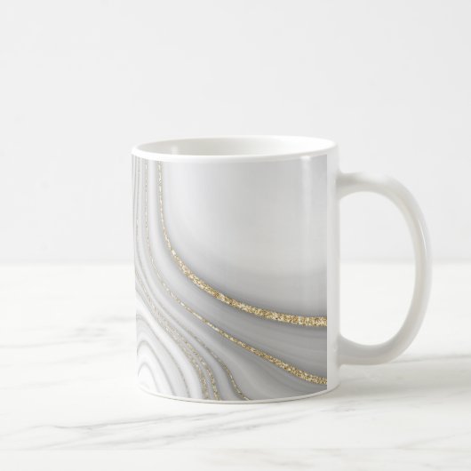 Mug Élégant parties scintillant en or liquide motif en (Droite)