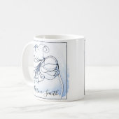 Mug Elégant Pastel Blanc & Bleu Lily Nom personnalisé (Devant gauche)