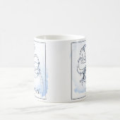 Mug Elégant Pastel Blanc & Bleu Lily Nom personnalisé (Centre)