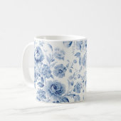 Mug Elégant Pastel Blue Watercolor Roses (Devant gauche)